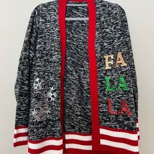 George Women's Black and Red Cardigan with Festive Accents